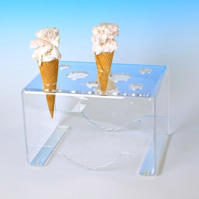 Factory Hot Selling Light Weight Ice Cream Cone Holder Countertop Acrylic Stand
