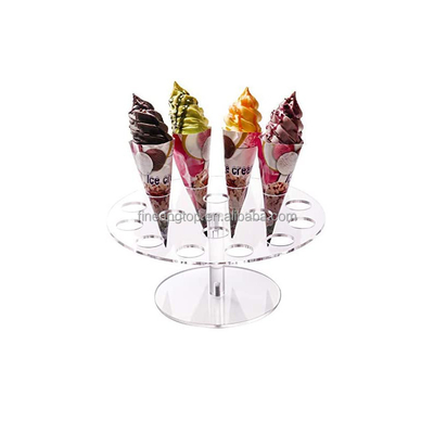 Round Acrylic Ice Cream Cone Display Stand Holder Popcorn Cupcake Stand For Birthday Party Wedding Decoration Custom Size Accepted