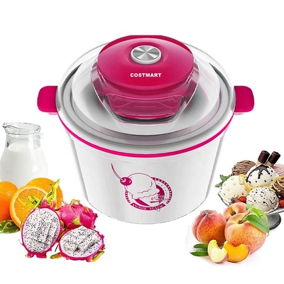 Sleek Soft Ice Cream Machine Transparent Cannular Maker 1.5 Quart Frozen Yogurt Ice Cream Makers