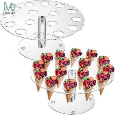 Display Party/Wedding Flower Shaped Clear Acrylic Stands/Kitchen Attendance 6 Ice Cream Cone Stand and Cake Stand